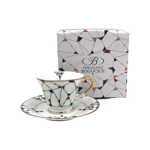 Filiżanka ze spodkiem espresso Arlekin 90 ml Bogucice 5903517116613