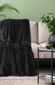 KOC narzuta na fotel PLED włochacz FUTRZAK 70x160 cm czarny 5903571482556