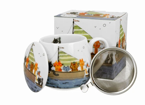 Kubek z zaparzaczem 430 ml Koci Świat - MARYNARZE 5902693943822