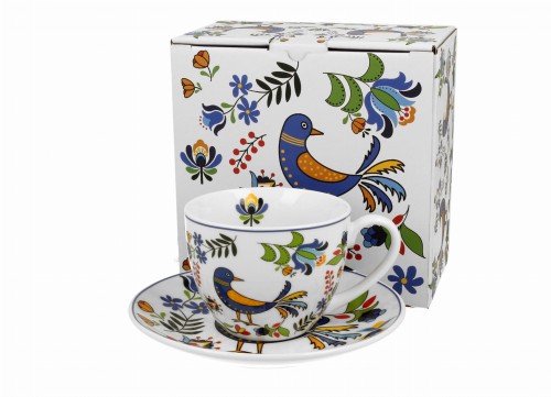 Filiżanka ze spodkiem 250 ml PTASZEK KASZUBSKI 5902693945192