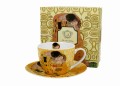 Filiżanka ze spodkiem 250 ml THE KISS ECRU Gustav Klimt 5902693945635