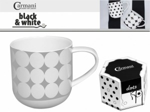 Kubek - srebrne duże groszki