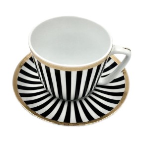 Filiżanka jumbo ze spodkiem Serko Bogucice Paski