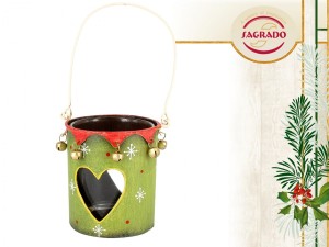 Świąteczny świecznik - serduszko - metaloplastyka