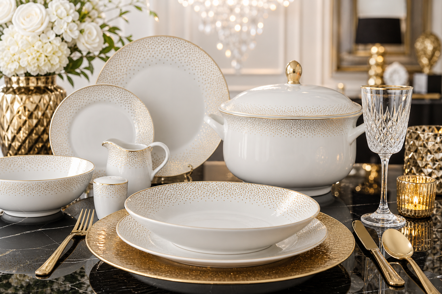 Serwis obiadowy glamour Villa Italia – elegancka porcelana na wyjątkowe okazje